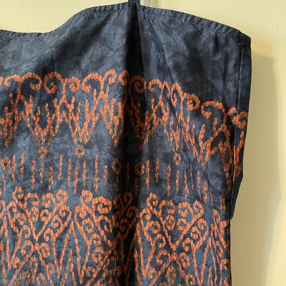 PERUVIAN CONNECTION 100% Pima Cotton Navy and Copper Batik Maxi Sundress… - Picture 3 of 10